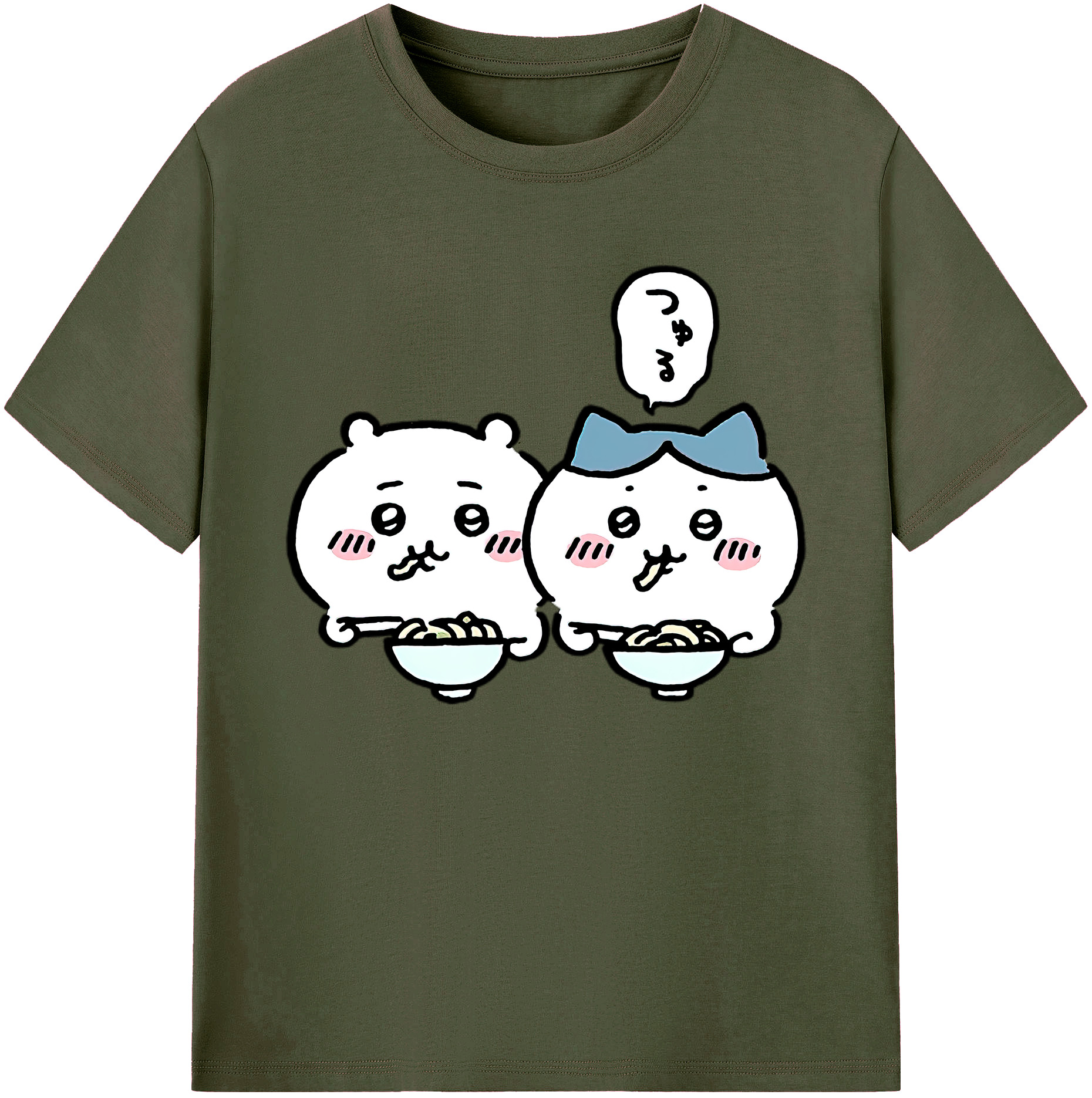 （画像用） ちいかわ ハチワレ Chii-kawa hachiware 綿100％ メンズ半袖Tシャツ｜肌触りやわらか＆通気性